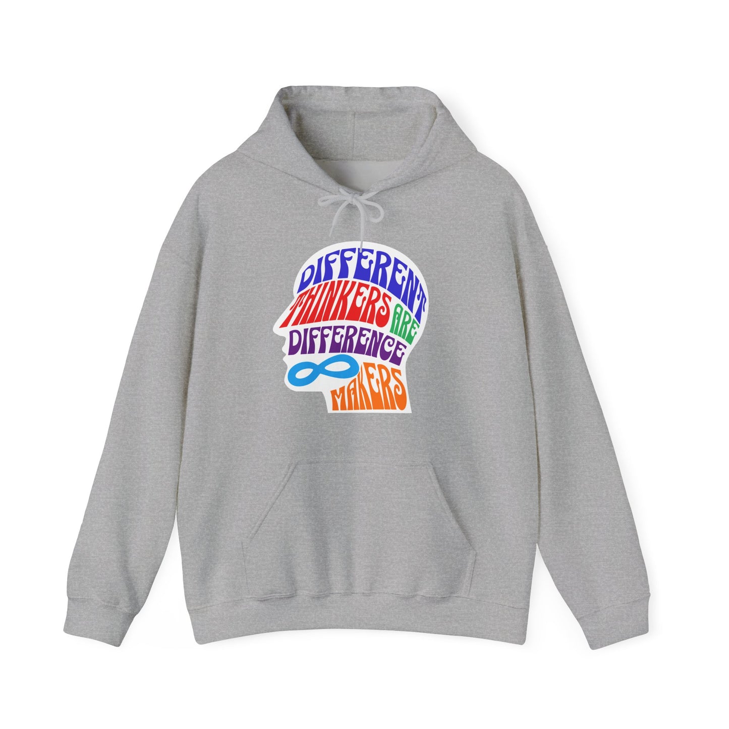 "DIFFERENT THINKER ARE DIFFERENCE MAKERS HEAD" Adult Hoodie