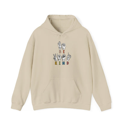 Be Kind Hoodie — ASL Sign Language Graphic Hooded Sweatshirt