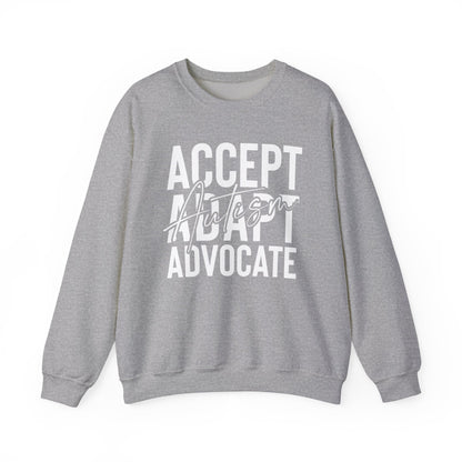 "Accept, Adapt, Advocate" Crewneck