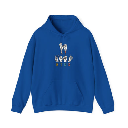 Be Kind Hoodie — ASL Sign Language Graphic Hooded Sweatshirt