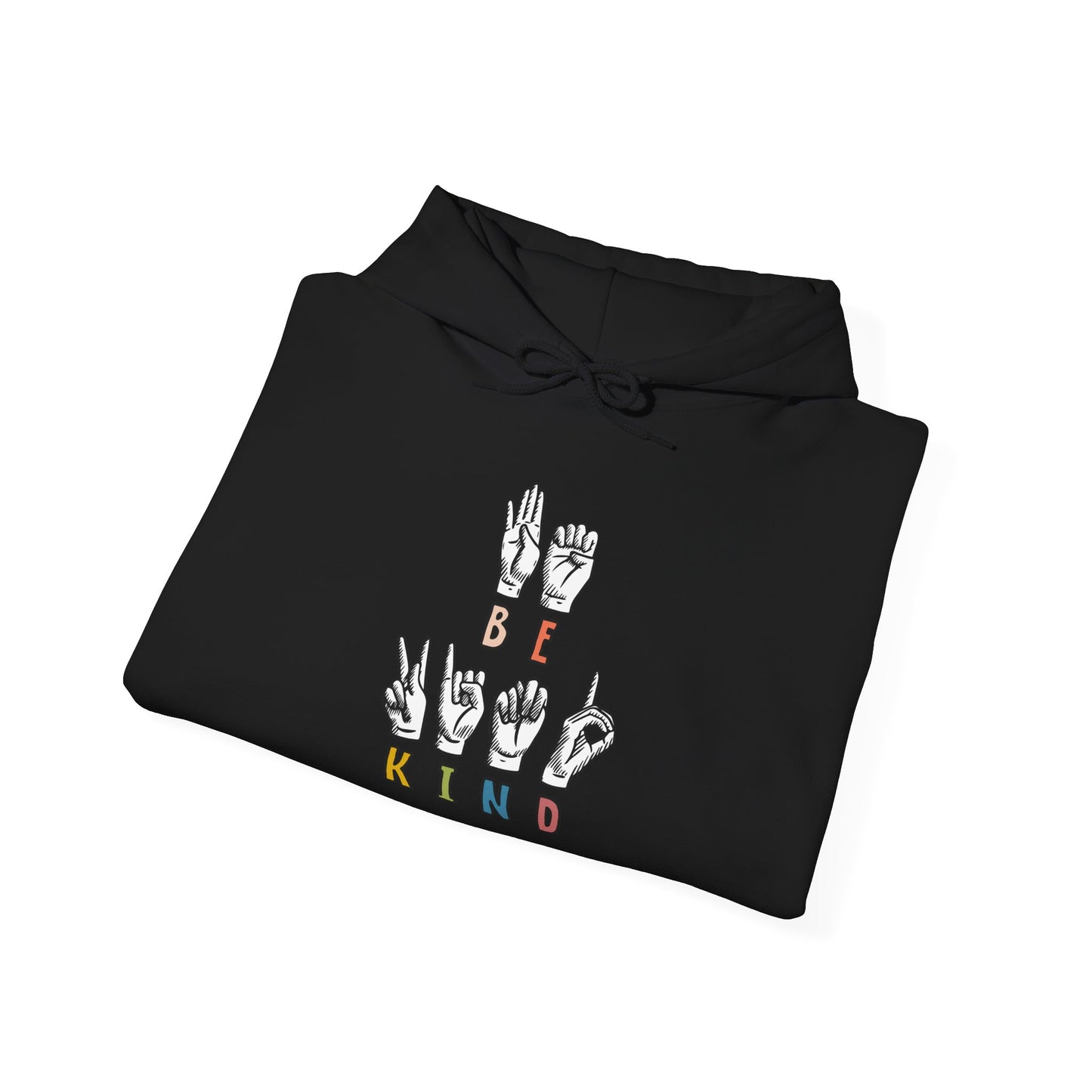 Be Kind Hoodie — ASL Sign Language Graphic Hooded Sweatshirt