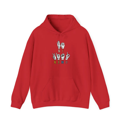 Be Kind Hoodie — ASL Sign Language Graphic Hooded Sweatshirt