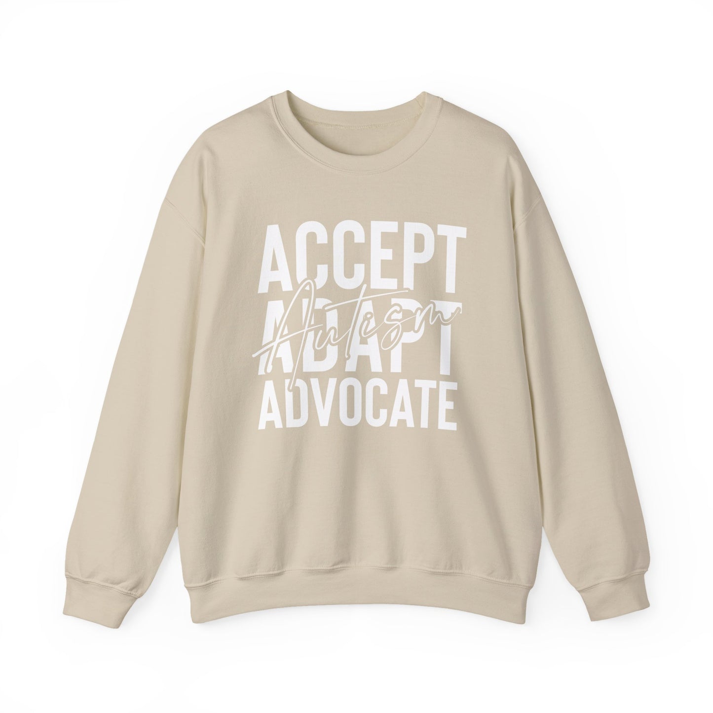 "Accept, Adapt, Advocate" Crewneck