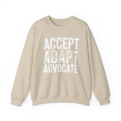 "Accept, Adapt, Advocate" Crewneck